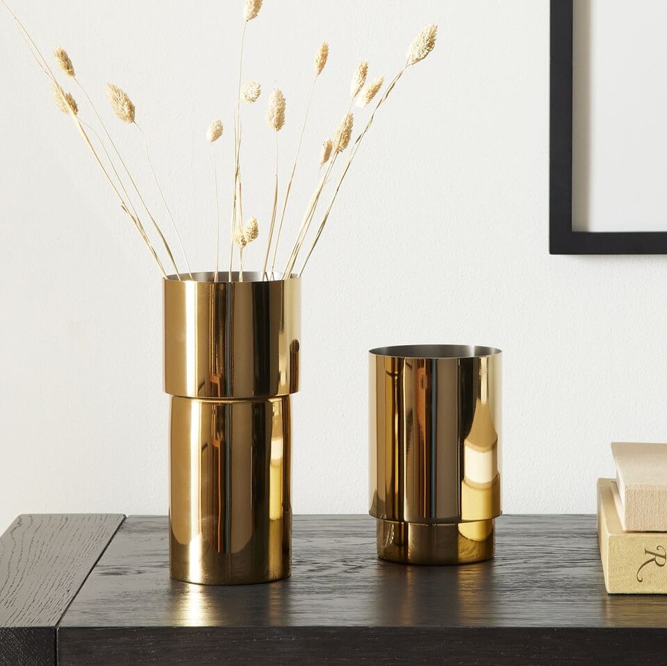 Brass & Enamel Tube Vases West Elm Australia